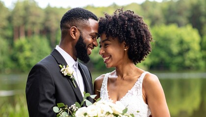 Romantic Moment by the Lake Captured in Scenic Ceremony