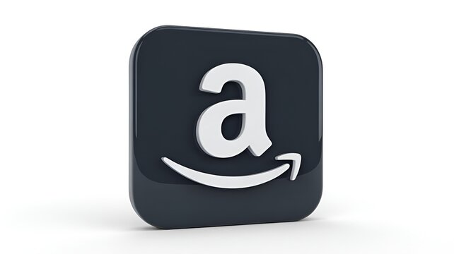 3D Amazon Icon Illustration for E-Commerce and Online Shopping , Amazon logo