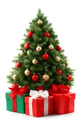 christmas tree and gifts christmas, christmas tree, christmas, holiday, celebration, tree, decoration