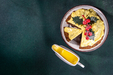 Traditional Christmas english pudding dessert