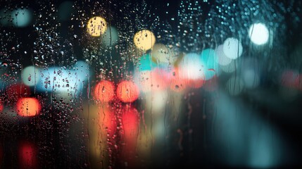 Fototapeta premium Rainy city night view