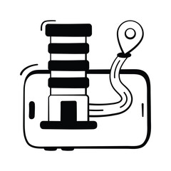 Catch a sight at this trendy doodle icon of navigation app