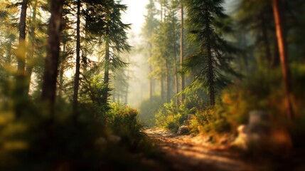 Obraz premium Misty forest path