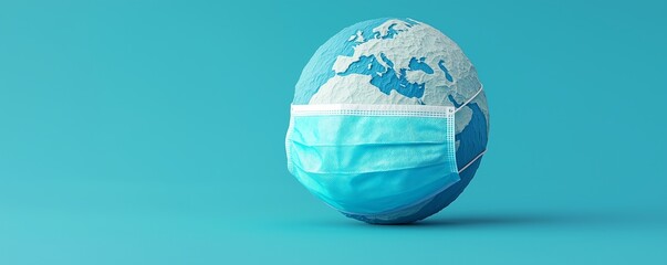 Save the Earth Awareness. Earth wearing a face mask, emphasizing the urgency of combating pollution and preserving clean air.