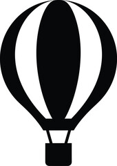 Hot air balloon vector illustration black and white travel adventure sky eps silhouette