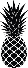 Black and white pineapple vector illustration tropical fruit design eps silhouette