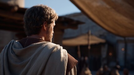 History researchers collaborating with VR developers to digitally reconstruct ancient cities, walking through immersive 3D environments — concept of digital humanities innovation, interactive