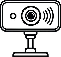 Webcam vector icon illustration for video conference and online meeting eps silhouette
