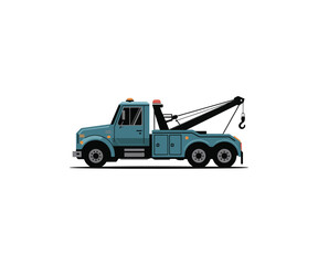Naklejka premium Blue Tow Truck Illustration Vector Image Emergency Roadside Assistance Vehicle Graphic