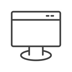 Computer monitor linear icon