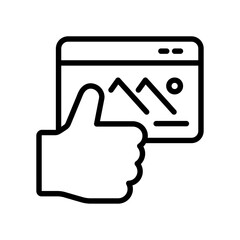 Fototapeta premium Like photo on social network. Linear icon.