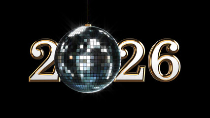 2026 Numbers with Spinning Disco Ball &mdash; New Year&rsquo;s Eve Celebration Visual