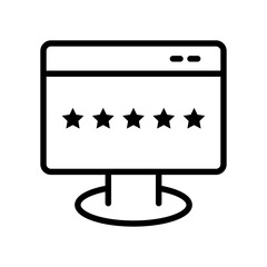 Top rating, 5 stars on web page. Linear icon. 
