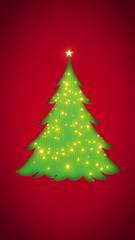 Glowing Christmas Tree Cutout with Falling Snow — Sparkling Holiday Background