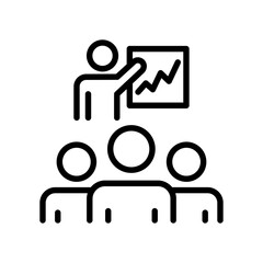 Business marketing conference. Linear icon.
