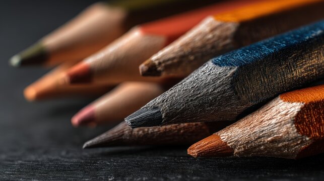 Colored pencils closeup
