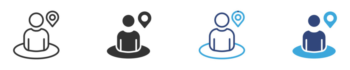 Street View icon set, Person in circle, vector illustration . 