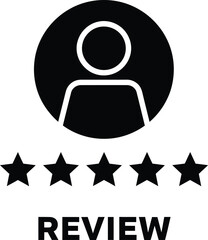 Customer review rating vector illustration five star rating feedback eps silhouette