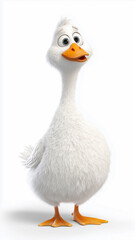 Obraz premium Charming cartoon baby goose with a friendly smile