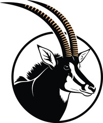 Sable antelope logo design vector illustration african animal wildlife eps silhouette