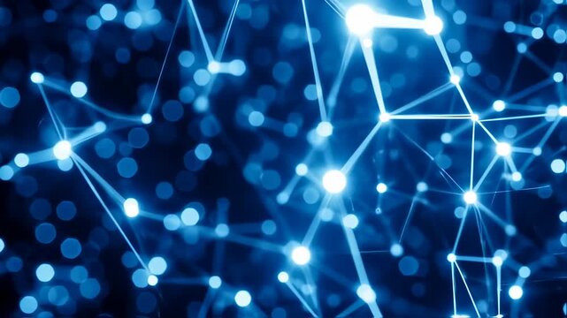 Abstract network of glowing points and lines (1)