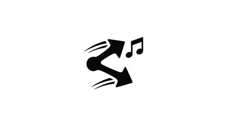 Fototapeta premium Dynamic music sharing icon symbolizing fast transfer of audio content.