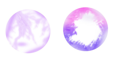 Abstract glowing spheres: lightning bursts and colorful portal