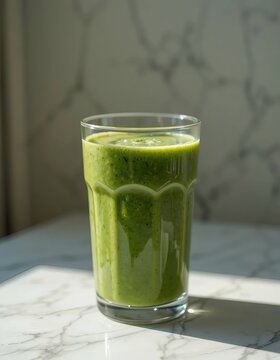 Cold fresh green drink and lemonade with lemon and mint in glass
