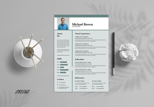 Pale Green Resume Layout