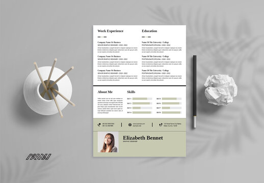 Resume Layout with Side bar
