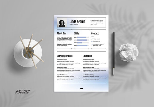 Soft Blue Gradient Resume