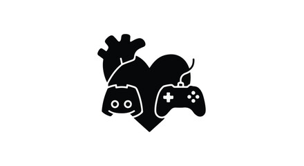 Obraz premium Digital connection and passion for gaming intertwined with the heart