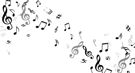 Sound and Melody Theme with Randomly Placed Symbols