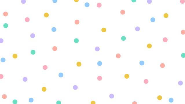 Seamless pastel polka dot pattern on white background. Light, colorful confetti texture ideal for baby shower invitations, digital paper, and scrapbook layouts - Transparent