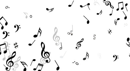 Abstract Music Concept with Black and Gray Symbols