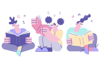 Reading books, education, creative ideas concept