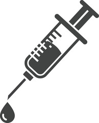 Medical syringe with droplet illustration represents healthcare vaccination and injection concepts vector