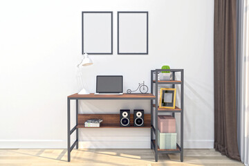 Fototapeta premium Workstation Frame and Screen Mockup