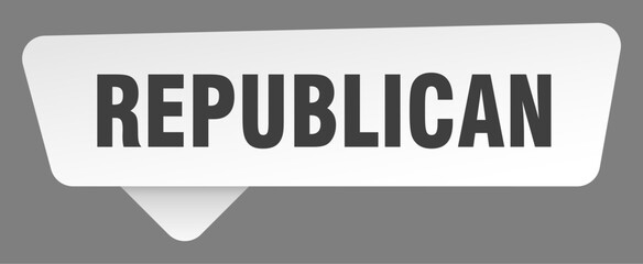republican sign. republican white sticker isolated on gray background