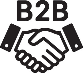 Partnership handshake icon in bold silhouette outline, ideal for B2B teamwork and cooperation.