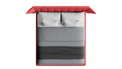 Bed on an isolated background. Furniture for collages, graphics designs, and presentations.