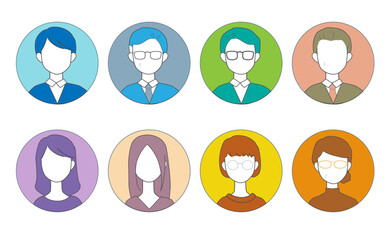 Fototapeta premium 顔なしの人物アイコンセット