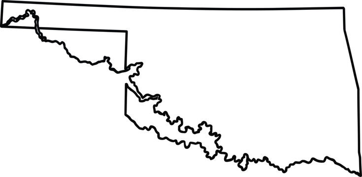 Oklahoma state outline map vector illustration travel geography usa shape eps silhouette