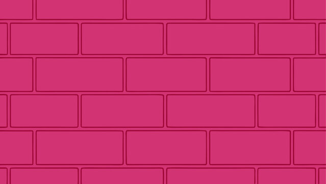 Illustration of a pink brick wall background art on transparent background
