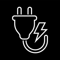 Electric plug with light icon Hand drawn clipart Vector stock illustration