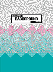 Abstract & Grunge Sports Jersey Design Vector &ndash; Seamless Pattern & Mock-up Front View