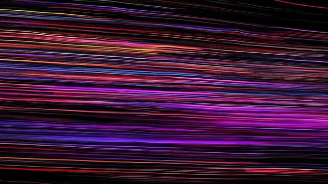 Abstract night light trails and neon blur with vibrant red, pink, purple, and blue streaks across a dark background, conveying motion, energy, tech mood, and futuristic atmosphere