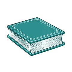 Teal Hardcover Book Illustration with Classic Binding and Pages