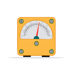 Yellow Multimeter Illustration with Analog Display Red Needle Indicator Measurement Tool Testing Equipment Retro Style