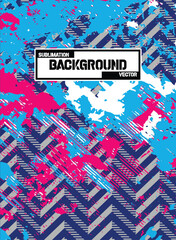 Abstract & Grunge Sports Jersey Design Vector &ndash; Seamless Pattern & Mock-up Front View